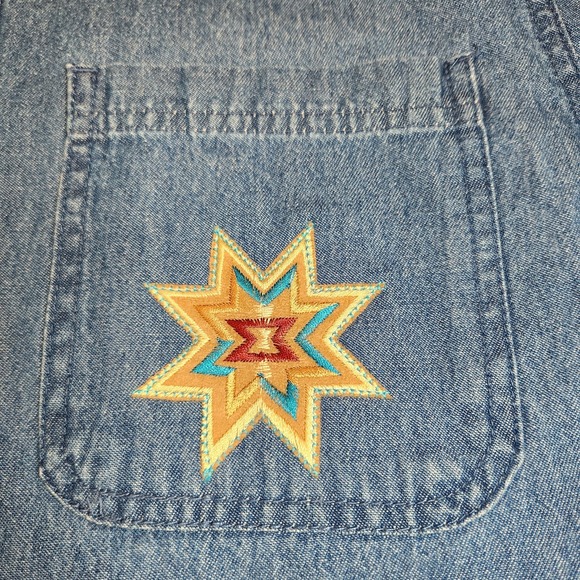 Vintage Quail Trail Designs Denim Western Shirt Southwestern Applique Mens S - Picture 5 of 12